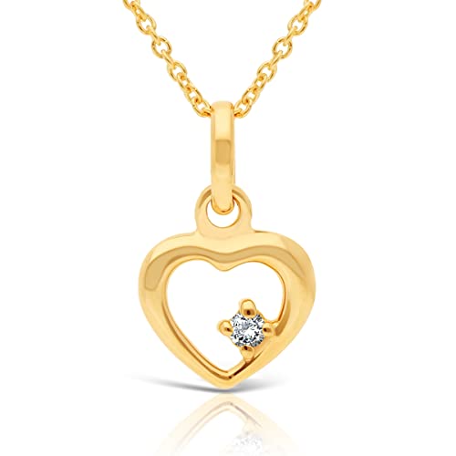 Collier Femme Coeur Or 375/1000 serti Diamant blanc