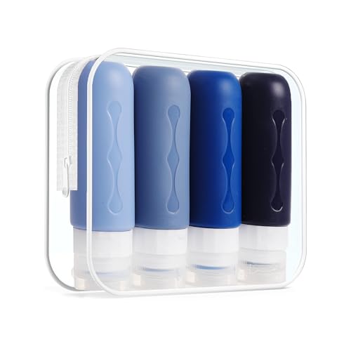 Smarthers Botes Viaje Rellenables 100ml, Bote Silicona Suave, Sin Fugas, BPA Free, Exprimibles, Boca Ancha, Ideales para Viajes, Camping, Playa, Avión – Botes para Gel y Champú, Cremas o Liquidos