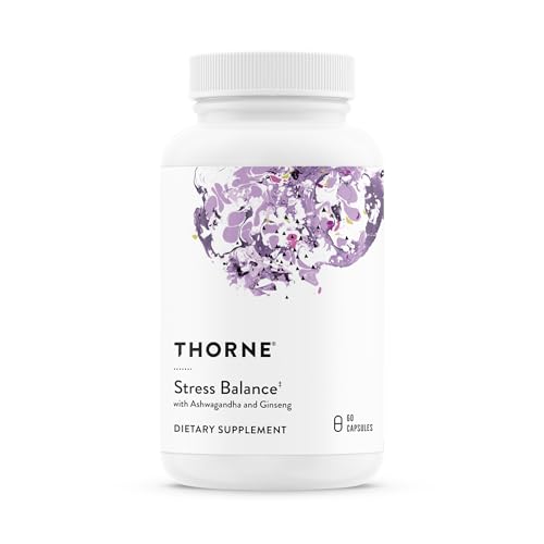 THORNE - Stress Balance - Adrenal Support Supplement with B Vitamins, Vitamin C, Ashwagandha, Ginseng & Zinc* - Third-Party Certified - Gluten, Dairy & Soy-Free - 60 Capsules