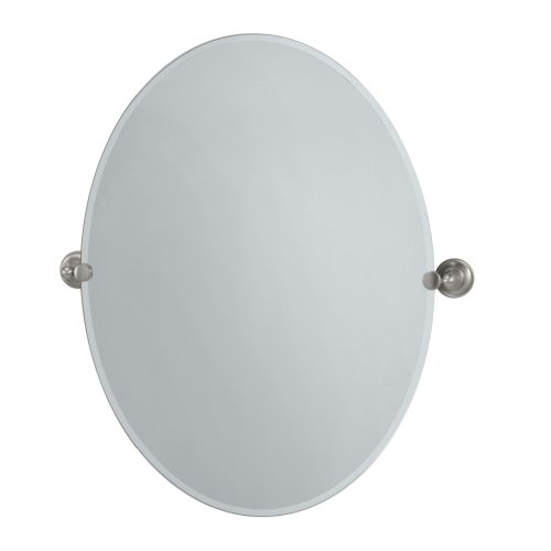 Gatco 4339LG Tiara Large Oval Wall Mirror, Satin Nickel