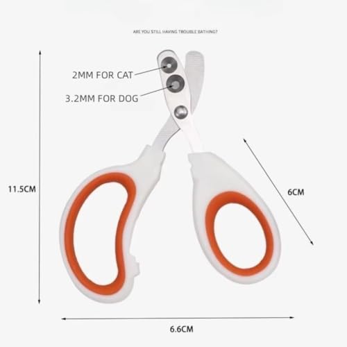 Image of Cat Nail Cutter Stainless Steel Pet Nail Clipper with Non-Slip PP Handle Safe & Cute Grooming Tool for Cats Kittens & Small Pets with Two Holes