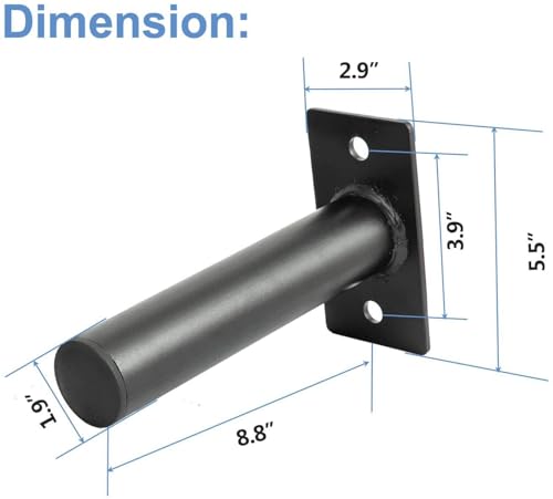 TOOSOAR® 2 Stück Wandmontiert Hantelscheibenständer, Schwarz, Legierter Stahl, Kompakt, Geteilter Rahmen, Hantelscheibenhalter zur Aufbewahrung von 5,1 CM Hantelscheiben