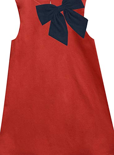Image of A.T.U.N. (ALL THINGS UBER NICE) Girls Printed Sleeveless Knee Length Casusl Dress with Bow Style