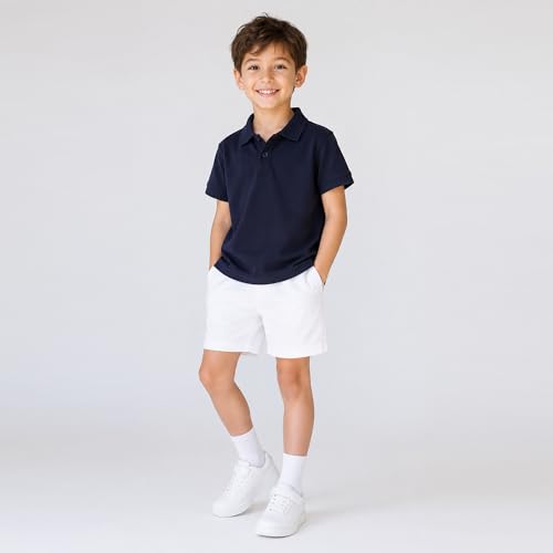 Image of Mud Kingdom Boys Polo Shirt Short Sleeve School Uniform Pique Polo Summer