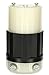 Leviton 2613-PLC 30 Amp, 125 Volt, 2-Pole,3-Wire, Locking Connector, Industrial Grade, Grounding, Power Indication, Black-White