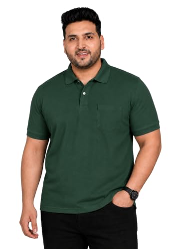 Image of INKKR Plus Size Solid Men's Polo Neck T-Shirt
