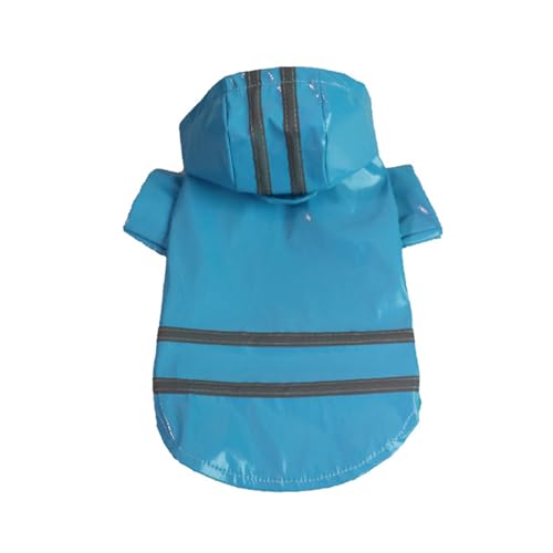 Pet Rain Rainwear Body with Hat and Reflective Stripes for Puppy Dog Rain-Proof Mud-Proof Raincoats