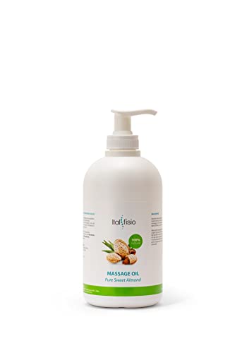 Italfisio - Huile de massage professionnelle et physiothérapie | 100% Huile d'Amande Douce 500 ml - pour Massage Visage et Corps Aromathérapie Cover