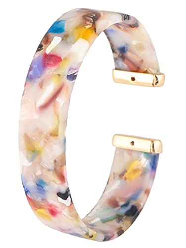 Long Tiantian Corlorful Bangle Bracelet For Women Open Wide Cuff Brracelet Acrylic Resin Statement Bracelet For Teen Girls Adjustable Plastic Bracelet #TOP7