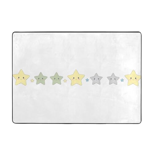 WHJWZY Alfombra de franela de 80 x 58 pulgadas para sala de estar, oficina y más, patrón de tres estrellas pequeñas