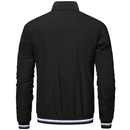 Image of PEGENO Men's Lightweight Jacket Spring Fall Thin Flight Bomber Jacket Sportwear Full Zip Windbreaker Casual Coat