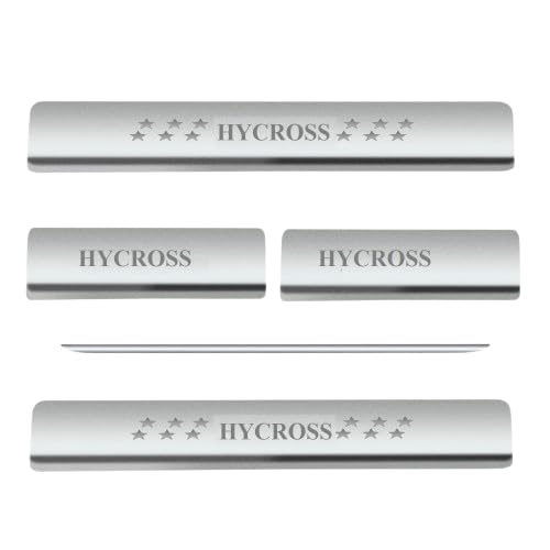 AC Door Sill/Foot Step Stainless Steel Scuff Plate Plates Compatible with Toyota Innova Hycross (Set of 4 Pcs)