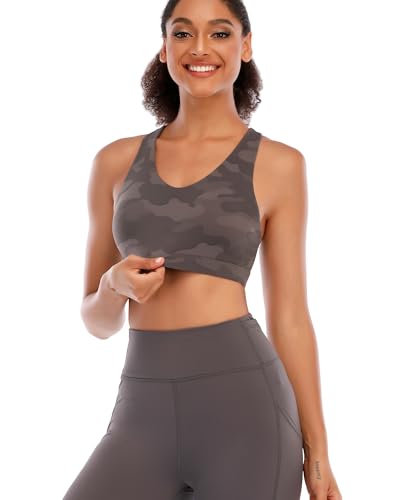 Image of RUNNING GIRL Sports Bras for Women,Padded Strappy Sports Bras Criss-Cross Back Medium Support Sports Bras with Removable Cups