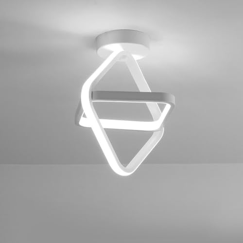 Goeco Plafonnier LED Moderne, 22W Lampe de Plafond avec 2 Lampes Carrées 6500K Lumière Blanche Froide, Lustre LED Créatif pour Chambre à Coucher Salon...