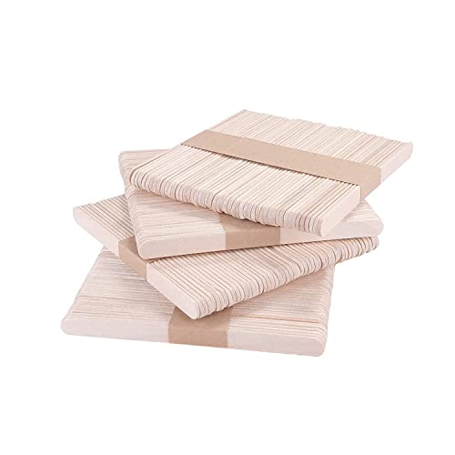 Bâtons de Glace en Bois pour Bricolage,200 Bâtonnets en Bois et Bâtons de Glace,Bois de Bouleau Naturel,Abaisse Langue Bois pour des Travaux Artisanat et Loisirs Créatif (114 x 10 mm) Cover