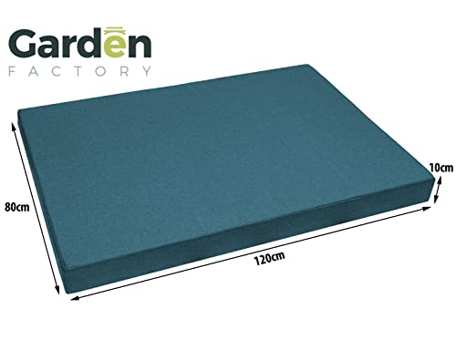 Garden Factory Bezug für Palettenkissen 120x80x10 Türkis (ohne Füllung) Palettenkissenbezug Wasserabweisend In&Outdoor Sitzkissenbezug Rückenkissenbezug
