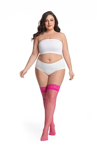 Image of Women's Lace Top Thigh High Stocking with Stay Up Silicone