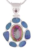 FCI. Handmade 'Multi-Gemstones Pendant - 925 Sterling Silver, Natural Multi-colors Healing Gemstones For Creativity, Passion & Spirituality, Perfect Gift For Her & Him FCIPT_366 (Without Chain)