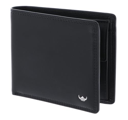 Porte-monnaie RFID Golden Head Polo 1135 noir en cuir véritable