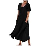 Tanks Summer Casual Plus Size Dresses Women Ball Gown Cotton Baggy Print Dress Split Neck Cool Patch