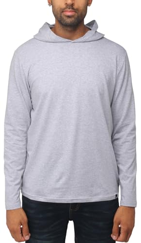 X RAY Men's Crewneck & Hooded Long Sleeve T-Shirt, 95% Cotton Stretch Slim Fit Basic Shirt for Men