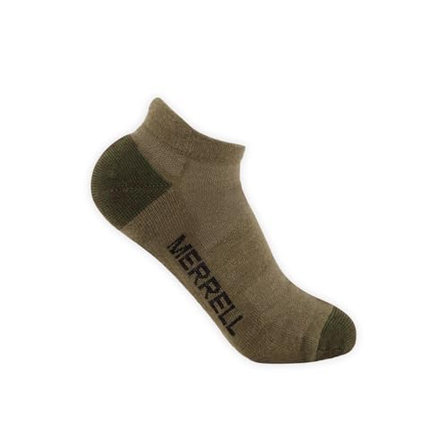 Image of Merrell Unisex 3-pack Trekker Outdoor Low Cut Socks, Wool Blend Moisture Wicking Hiking Socks