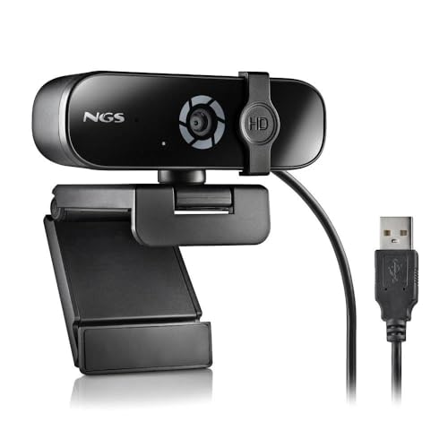 NGS XpressCam 2000 – Webcam Quad HD 2K 2560 x 1440, USB 2.0, Microphone intégré, Plug and Play, Compatible PC et Ordinateur Portable, visioconférence et...