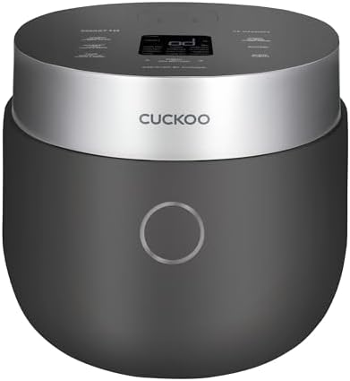 CUCKOO Non-Pressure Rice Cooker 8-Cup Uncooked / 16-Cup Cooked with Induction Heating Technology, Versatile Rice Maker with 12 Menu Options and Steam Plate, Voice Guide, Gray (CR-HA0810FG)