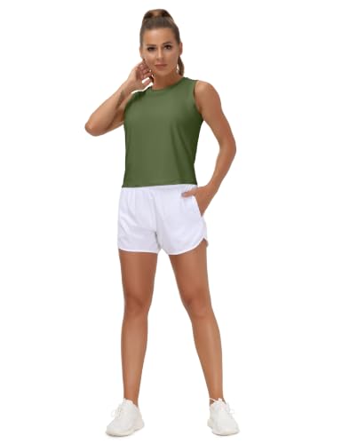 Image of THE GYM PEOPLE Women's Workout Tops in Ice Silk Quick Dry Sleeveless