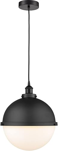 Innovations Lighting 616-1PH-BK-HFS-121-BK-LED Edison Hampden colgante negro mate