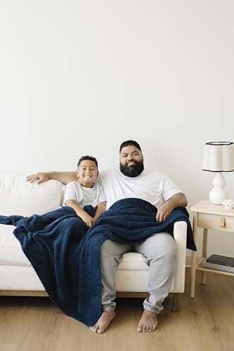 Image of Saranoni Bamboni Luxury Throw Blanket | Oversized Super Soft Plush Home Decorative Comfy Blankets for Couch or Bed | Nautical Blue - X-Large 60 inch x 80 inch