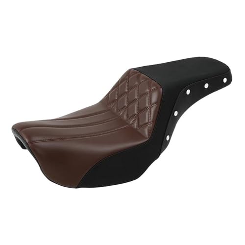 Asiento delantero trasero Harley Dyna Wide Glide acabado premium con costura reforzada