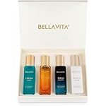 BellaVita Luxury Unisex Cologne Gift Set (4x20ml) | Fragrances Includes Honey OUD, SKAI, FRESH & White OUD | Body Mist Mini Perfumes & Spicy Vanilla Perfume Oil | Unisex Perfume for women & Men