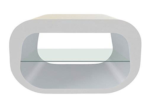 Zespoke Design Le Squoval Carré Ovale TV Meuble en Blanc avec des Couleurs Différentes