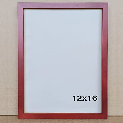 Zxt-Parts 12X16 Picture Frame Red. Solid Wood, 2 Acrylic Panels (Not Glass), 1 Piece Of Copper Paper (Black And White), Can Display Works Of Art, Photos, Etc. Wall Hanging.1 Pack. #TOP1