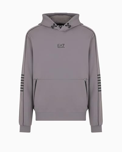Sweat-shirt à capuche EA7 6DPM06PJ16Z1992 gris pour homme en taille S