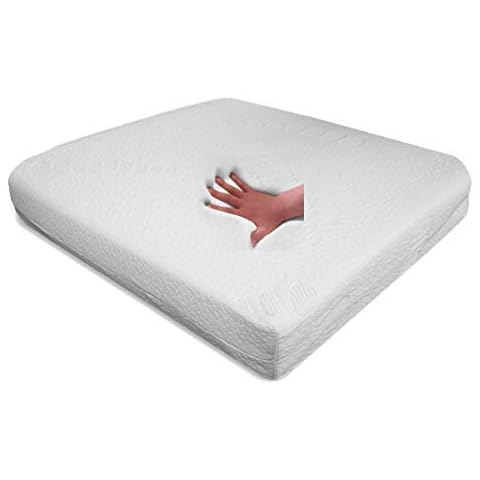 supply24 Gel Foam anti Decubitus Seat Cushion 52 x 45 x 10 cm White for Wheelchair Chair Car Truck/Office Chair/Executive Chair Cushion Seat Cushion Back Or - Black, RG 85 Cover