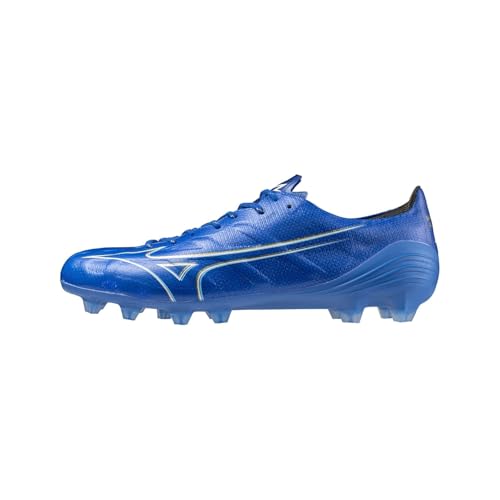 Mizuno Alpha Elite - Botas de fútbol para hombre, Azul láser blanco, 45 EU