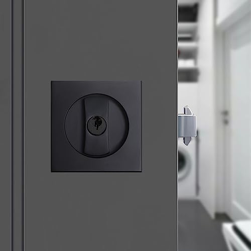 Privacy Pocket Door Square Black Sliding- for Barn Contemporary Privacy Square Pocket Hardware-Tool Sliding- Home and miniatura 3