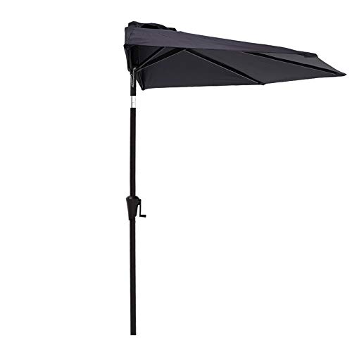 C-Hopetree Parasol Mur Patio 9pi Demi-Rond Inclinaison Noir