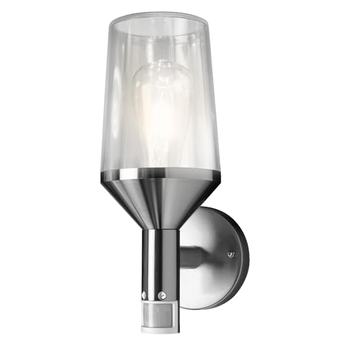 OSRAM Kinkiet ENDURA Classic Calice z czujnikiem ruchu w nowoczesnym stylu ze stali nierdzewnej, z dyfuzorem szklanym, E27, ochrona IP44, do oświetlenia podjazdów i ścieżek