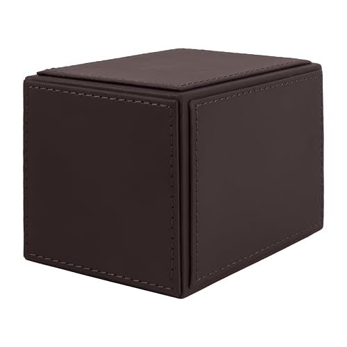 Image of V-CUBE DESIGNS Premium Vegan Leather Pen Holder for Desk & Study Table Accessory | Marker /Pencil Stand for Student | Stationery Organizer for Office Table & Home | 6mm Thickness with MDF Core |Brown