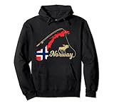 Norwegen Landkarte Angel Elch Pullover Hoodie