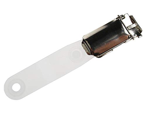 Lever ID Card Clip with Nylon Strap and Plastic Popper, Pack of 100