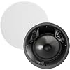 Polk Audio 80F/X-RT in-Ceiling 2-Way Round Surround Sound Speakers - 8 Woofer, Dual 3/4 Tweeters | 100 Watts | Paintable Sheer Grille | White, Pair