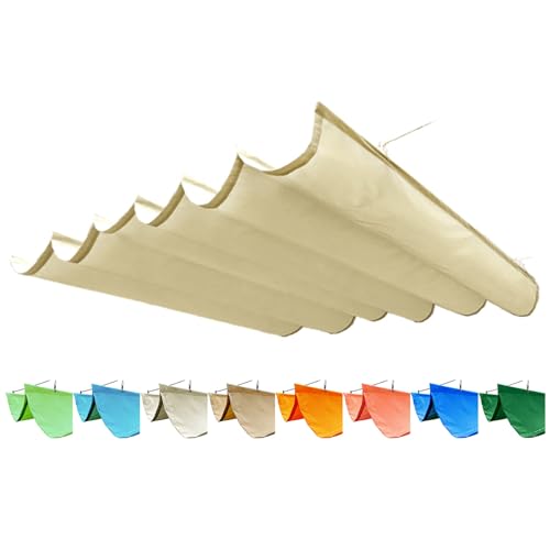 LXBAMKEA Retractable Wave Shade Sails, Telescopic Canopy Pergola Cover, UV And Sun Protection U Shape Roof Awning, Outdoor Garden Patio Backyard Deck Decor Shelter