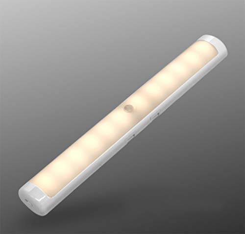 APRITECH® luz Nocturna Lámpara LED del Armario Operada 3 Modos de Luz Sensor de Movimiento Sensor de luz Interior Pared escaleras cajón Armario con Gancho Invisible Color Plata (3)