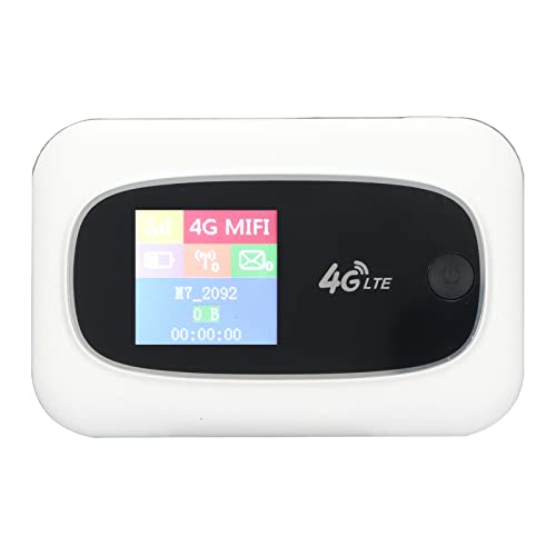 Image of 4G WiFi Hotspot Router, Portable Wireless Router with LED Screen and SIM Card Slot, for Smartphone Laptop Tablet PC (White)