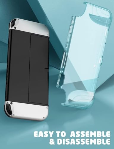 Image of mumba Case for Nintendo Switch OLED 2021, [Thunderbolt Series] Protective Clear Cover with TPU Grip Compatible with Nintendo New Switch OLED 7 Inch Console and Joy-Con Controller (Clear)