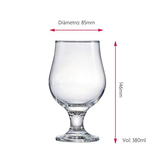 Jogo de Taças Para Cerveja Beer Master de Vidro 380ml 6 Pcs - Ruvolo